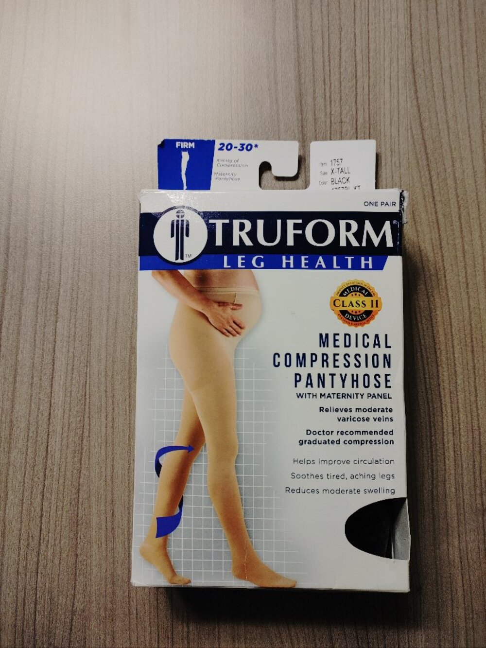 TRUFORM Maternity Compression Pantyhose, Tummy Support for Pregnant Bumps, XTall